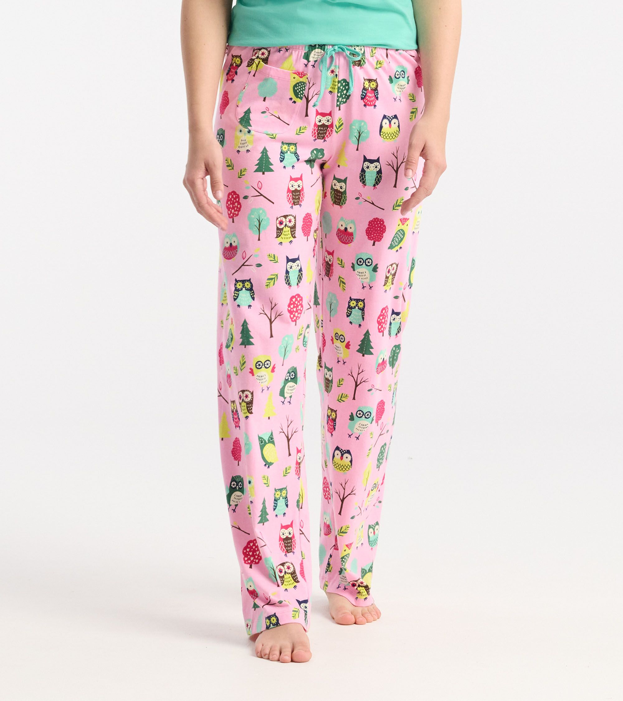 Little Blue House Owl Pyjama Hose Lang - Eulen Hose