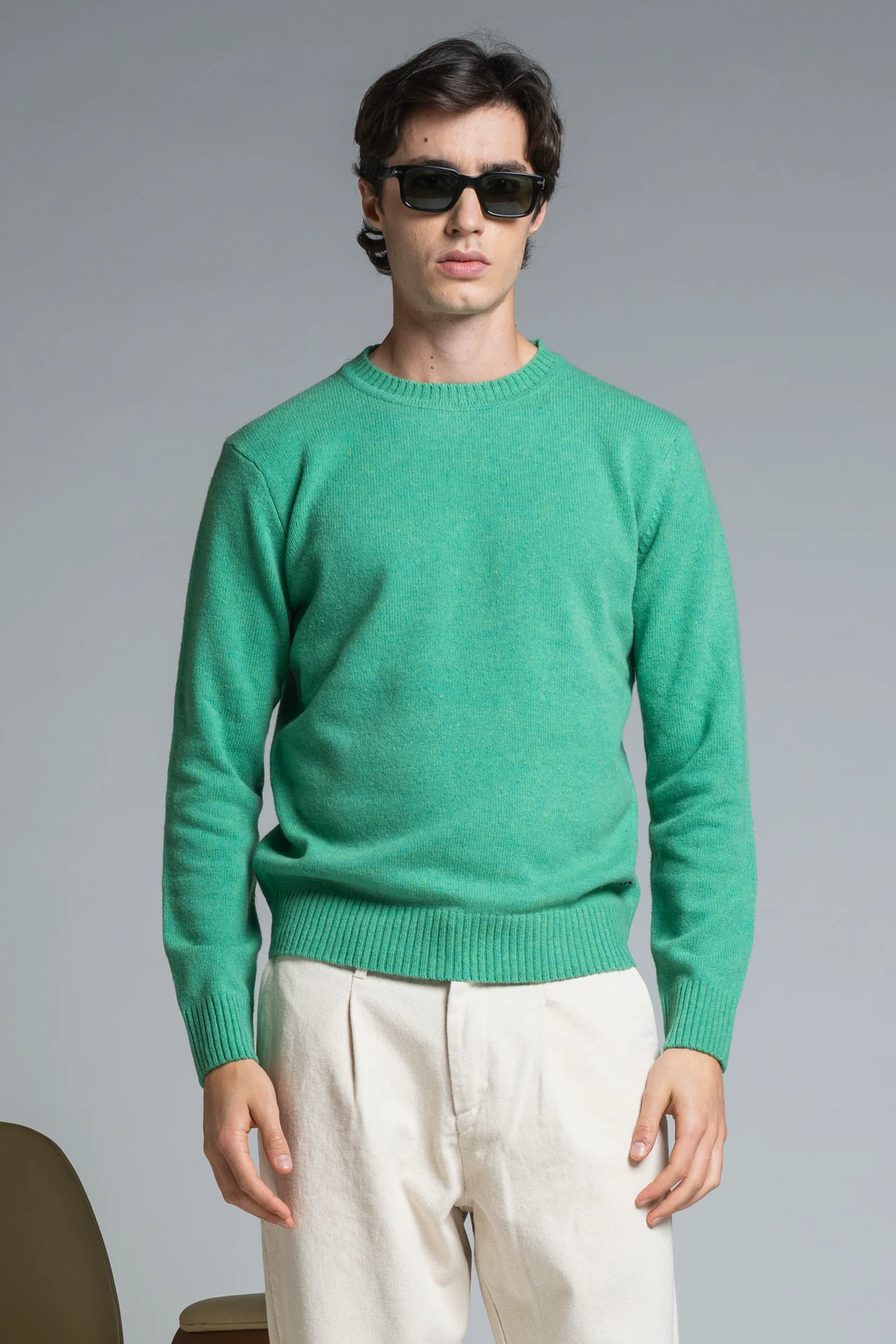 IMPURE Charlie Rundhals Lammwolle Strick Pullover in Tiffany Grün IMPURE Charlie Rundhals Lammwolle Strick Pullover in Tiffany Grün