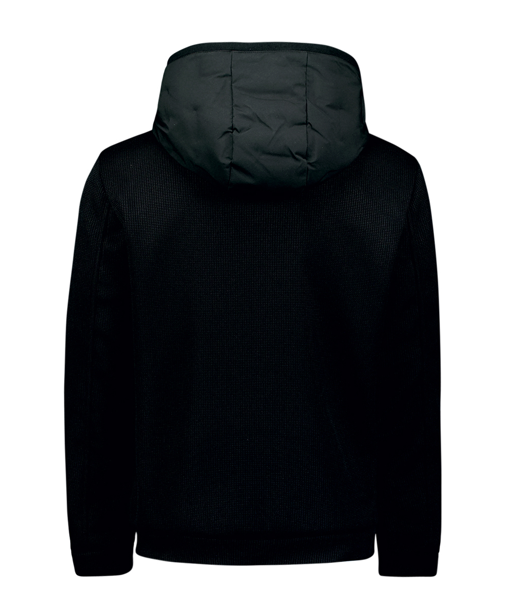 No Excess Jacke in Schwarz mit Kapuze und Strickmix No Excess Jacke in Schwarz mit Kapuze und Strickmix