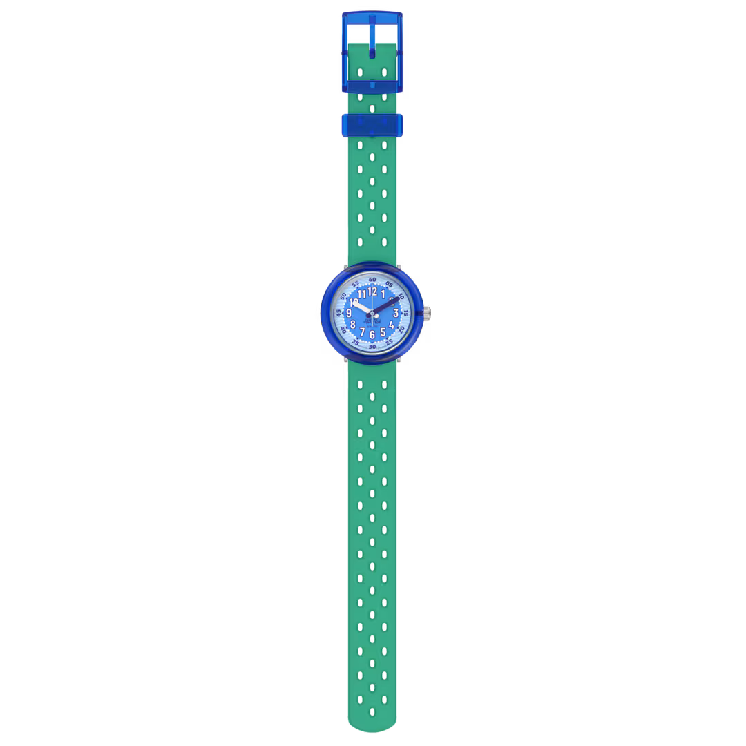 Flik Flak Kinderuhr - FIZZ in BLUE - Waves Blau & Grün Flik Flak Kinderuhr - FIZZ in BLUE - Waves Blau & Grün