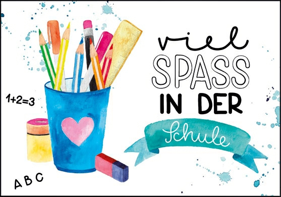 Edition Gollong Karte - Viel Spass in der Schule mit Glitzer