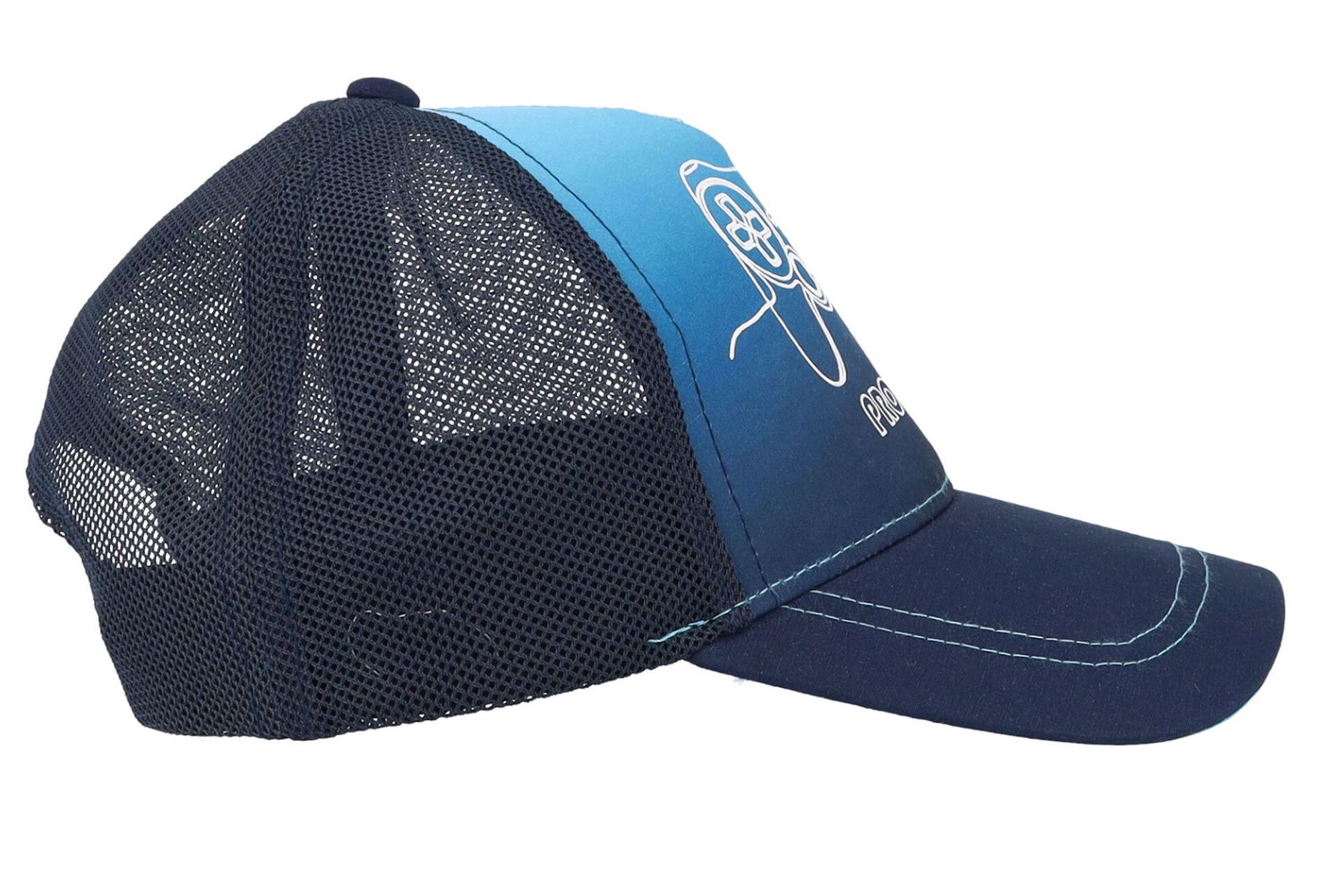 Maximo Trucker Cap mit Snapback Verschluß in Blau - Gamer Pro Player