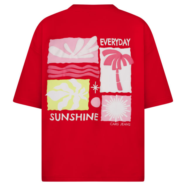 Cars Jeans Junie Kurzarm T-Shirt in Rot - Everyday Sunshine