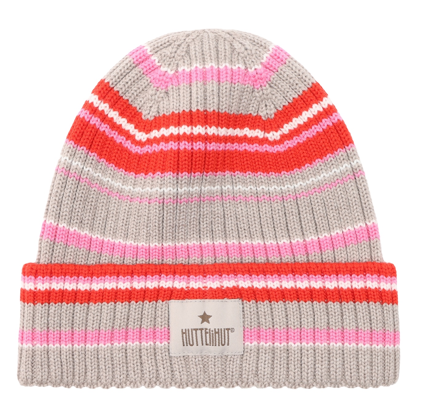 HUTTELiHUT Wollmütze Beanie aus Wolle Begonia Pink Gestreift HUTTELiHUT Wollmütze Beanie aus Wolle Begonia Pink Gestreift