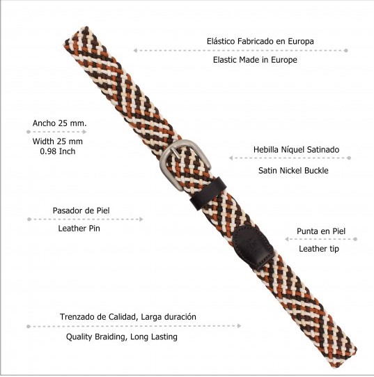 Acosta Kindergürtel Braided Belt - Geflochten Braun/Hellbraun