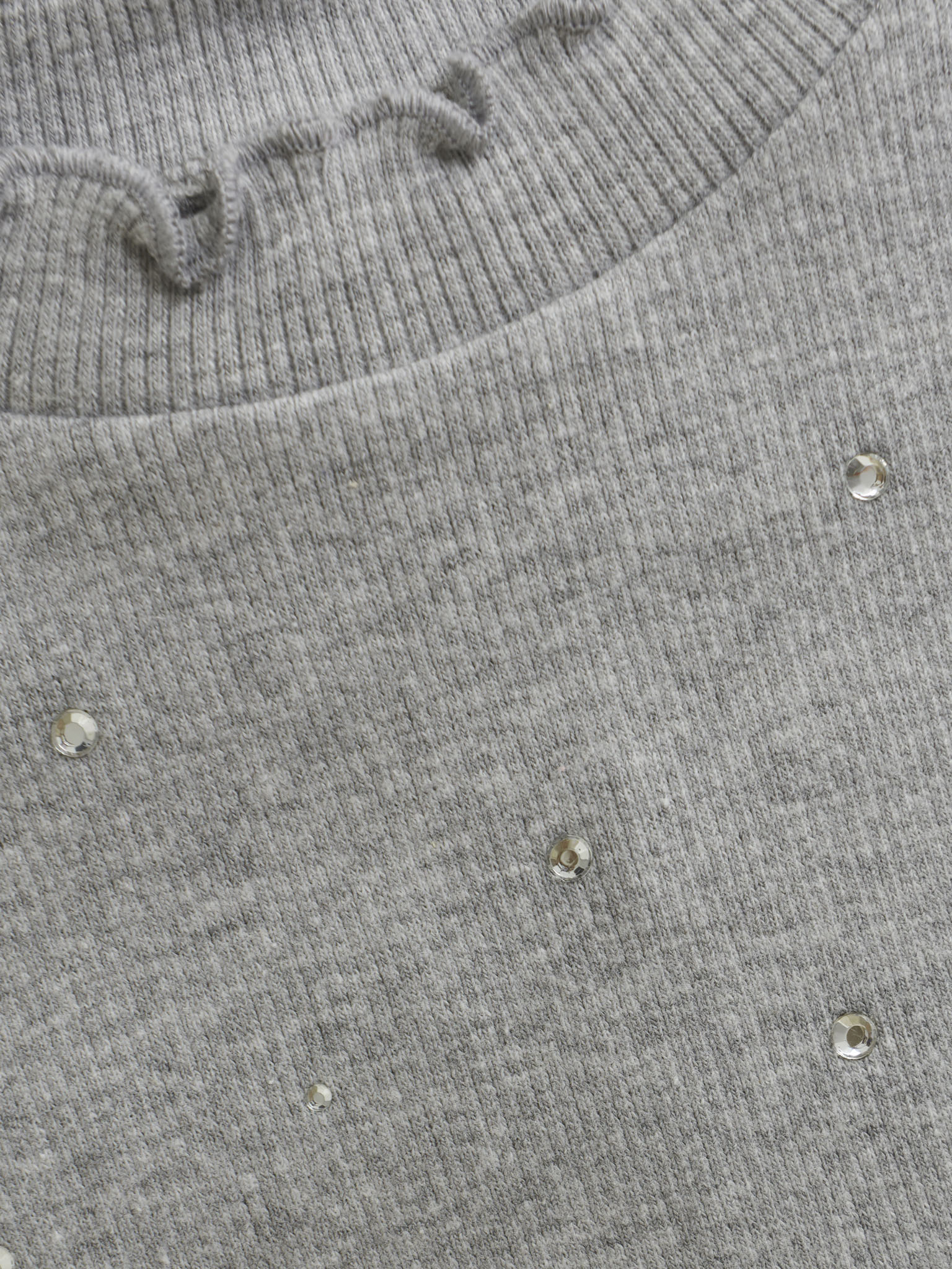 Creamie Langarm Shirt - Gerippt in Grau mit Strass Creamie Langarm Shirt - Gerippt in Grau mit Strass