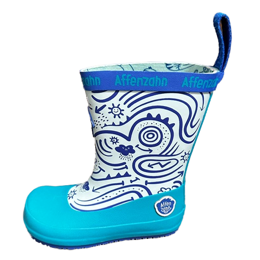 Affenzahn Gummistiefel Regenstiefel in Blau Vegan Plashy Hai