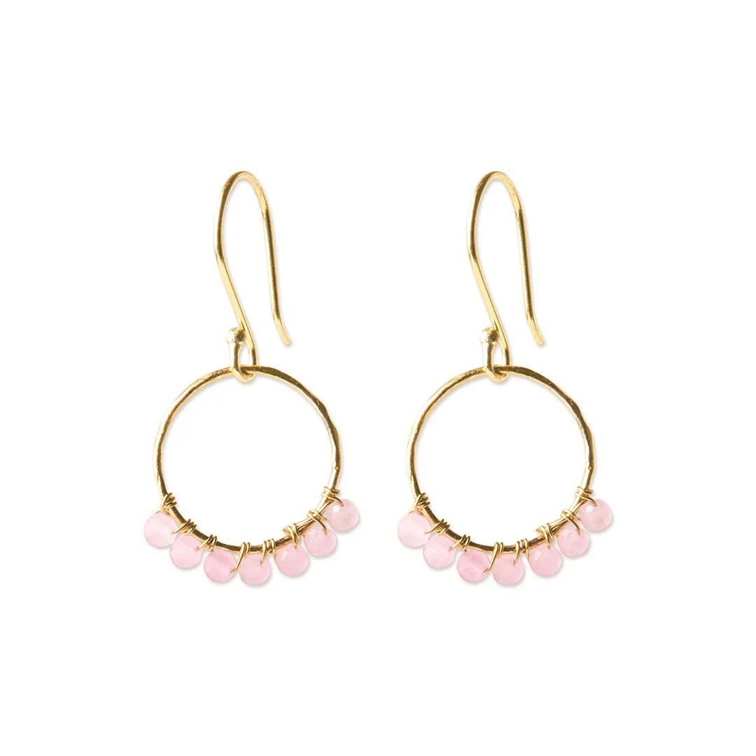 A Beautiful Story Compassion Rose Quartz Vergoldete Ohrringe 