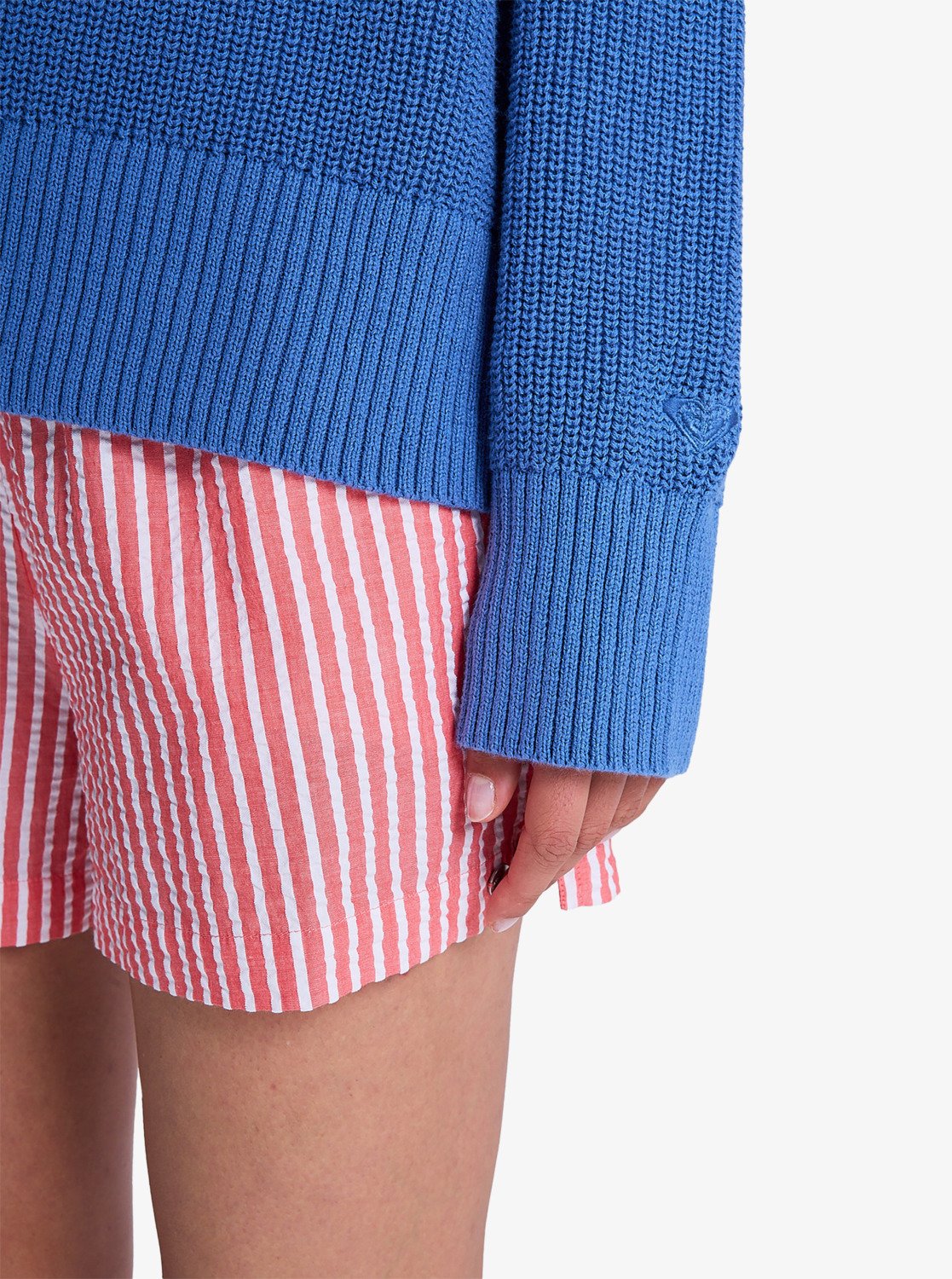 Roxy Cosmic Coast Chunky Baumwolle Cardigan Strickjacke in Brilliant Blau Roxy Cosmic Coast Chunky Baumwolle Cardigan Strickjacke in Brilliant Blau