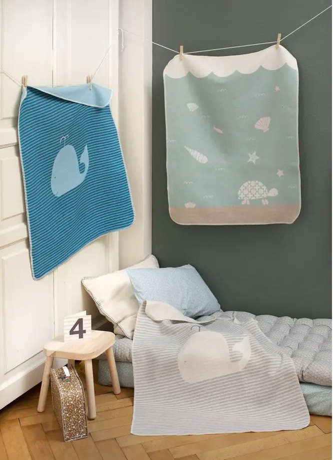 David Fussenegger Juwel Babydecke JUWEL Baby- und Kinderdecke in Blau Wal