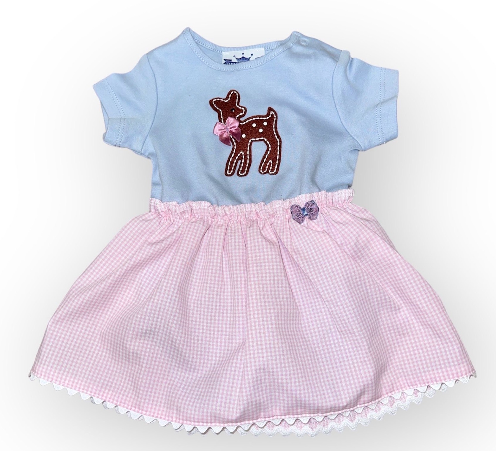 P.Eisenherz Dirndl Kleid mit Body''Bambi'' in Blau & Rosa