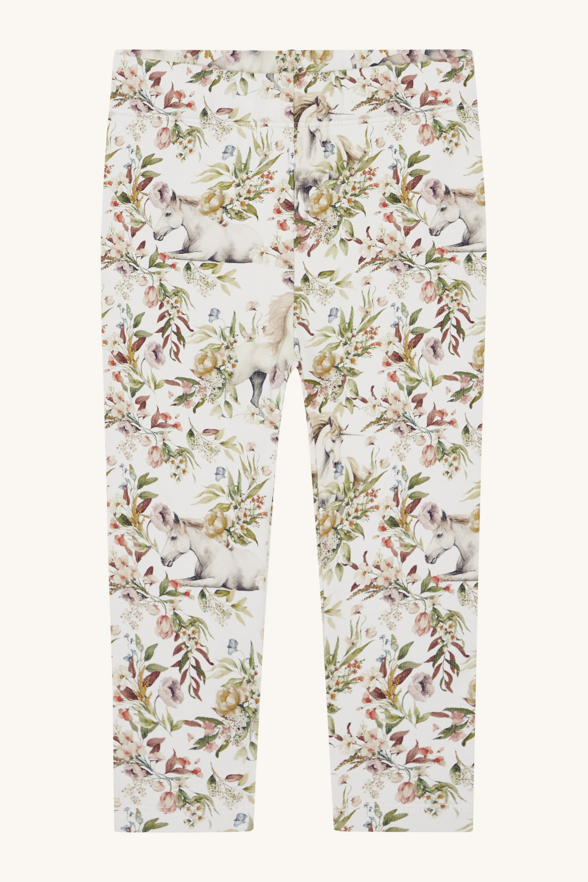 Hust & Claire Lisa Thermo-Leggings in Creme mit Einhorn & Blumen Muster Hust & Claire Lisa Thermo-Leggings in Creme mit Einhorn & Blumen Muster