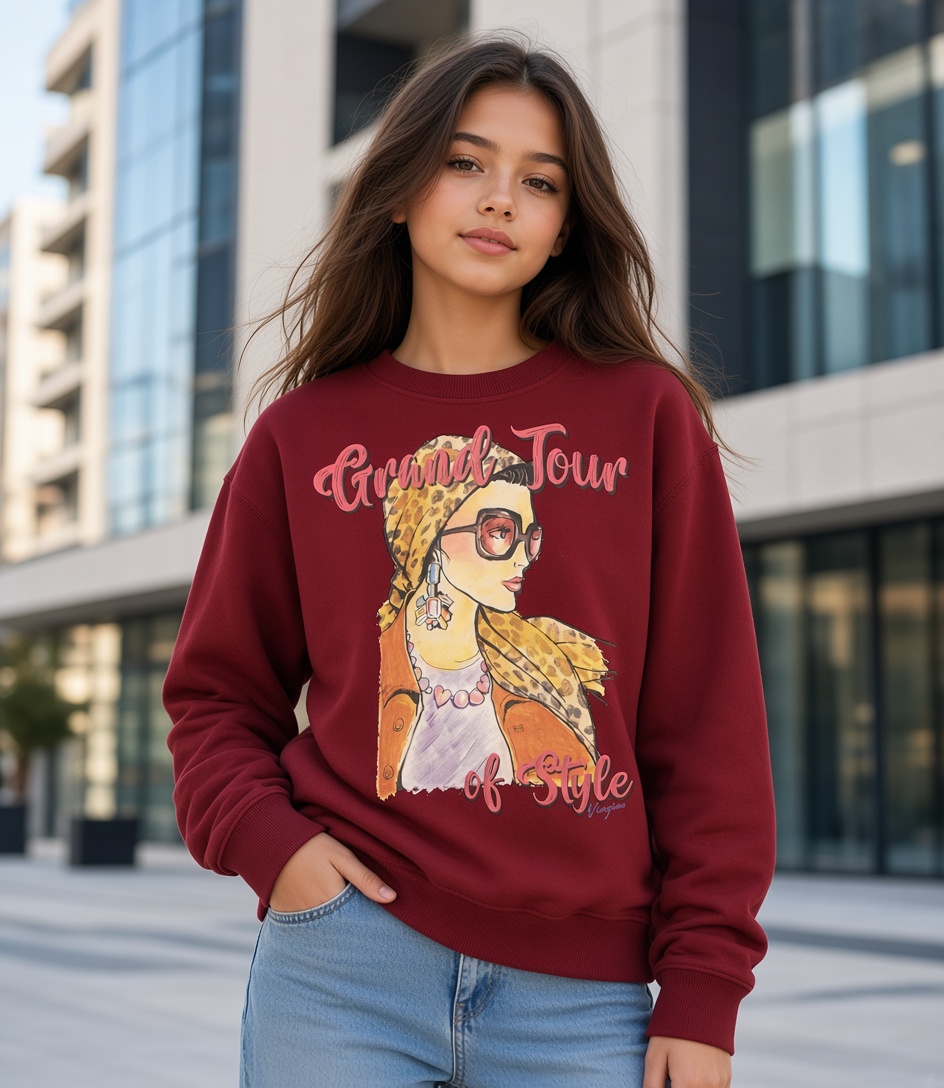 Vingino Nolien Mädchen Sweatshirt in Cabernet Weinrot - Grand Tour Style Vingino Nolien Mädchen Sweatshirt in Cabernet Weinrot - Grand Tour Style