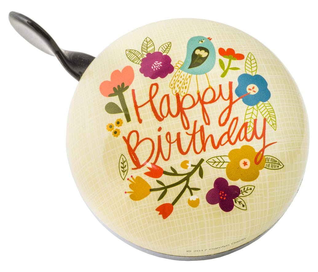 Liix Fahrradklingel Ding Dong - Happy Birthday Blumen