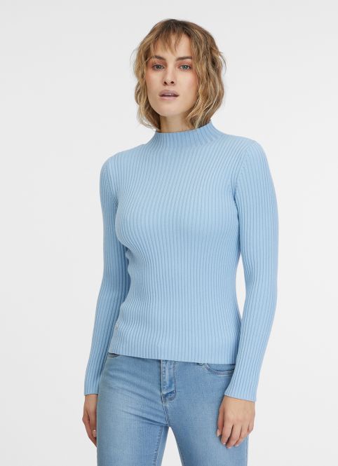 Ragwear Strickpullover Millena mit hohem Kragen - Cloud/Hellblau - SALE Ragwear Strickpullover Millena mit hohem Kragen - Cloud/Hellblau - SALE