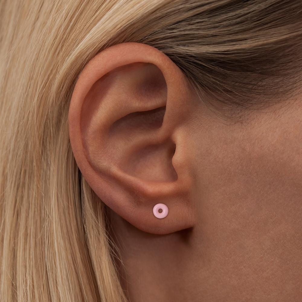 DONUT_1_STUCK_-_EMAILLE-Ear_stud_1_pcs-LULU1096-Hellrosa-1_1000x LuLu Donut Ohrring Emaille in Rosa - 1 Ohrring
