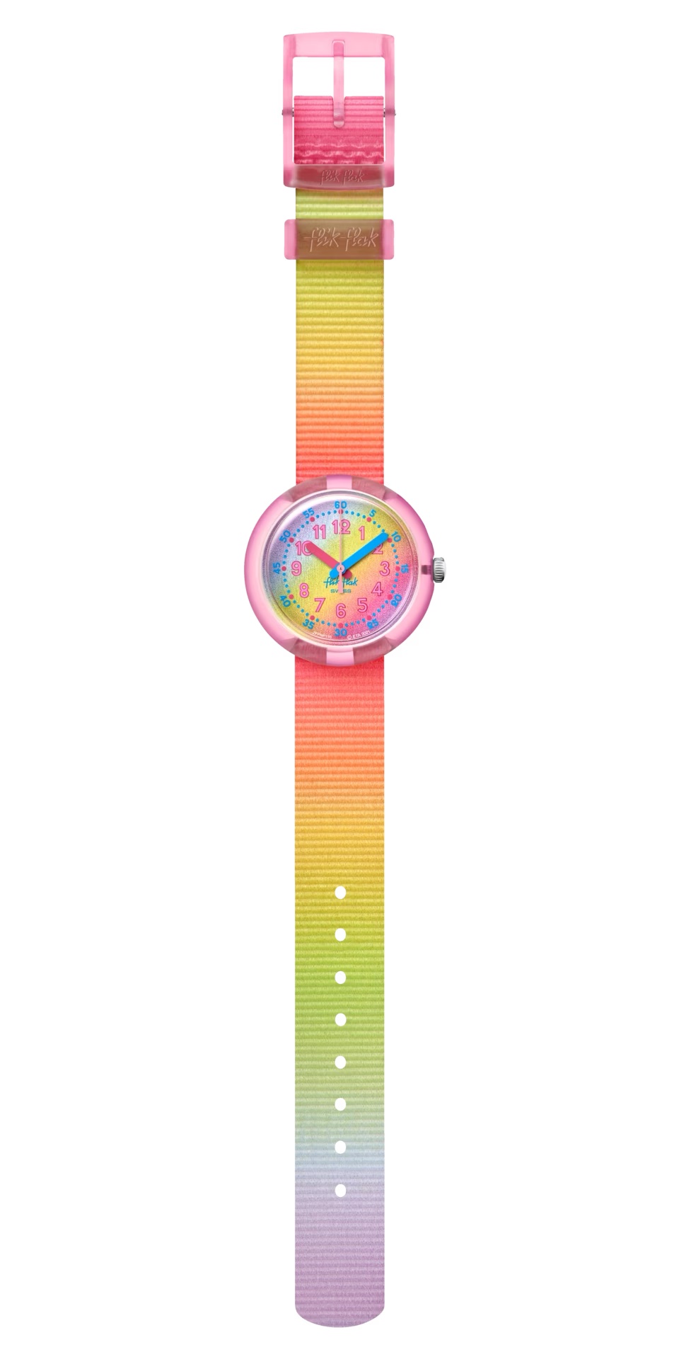 ZFPNP110_fa000_er002 Flik Flak Uhr Kinderuhr - Shades of Rainbow - Farbverlauf Pink bis Gelb