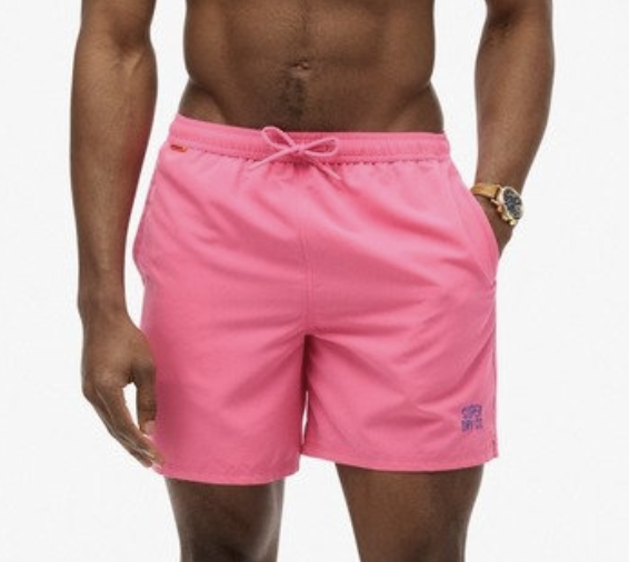 Superdry Herren Badehose in Pink Superdry Herren Badehose in Pink