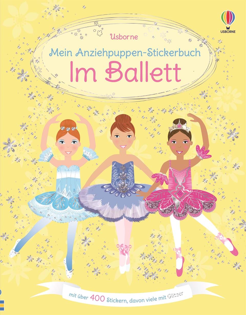 sdd_ballerinas_ge_mu Usborne Mein Anziehpuppen-Stickerbuch im Ballett - Gelb