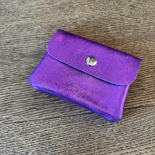 BFF Soft Leder Glitzer Geldbeutel in Cosmic Lila - Klein
