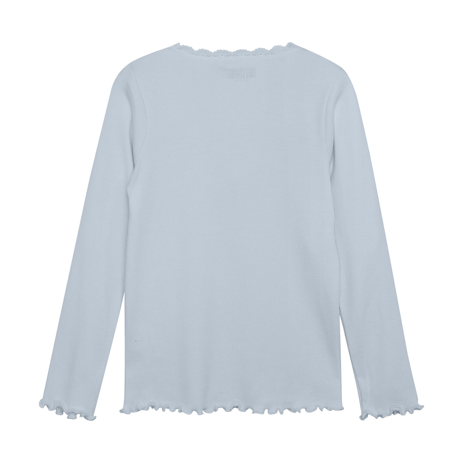 HUTTELiHUT Langarm Shirt in Hellblau mit Spitzenborte