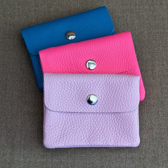 Soft Leder Geldbeutel in Neon Pink - Klein 