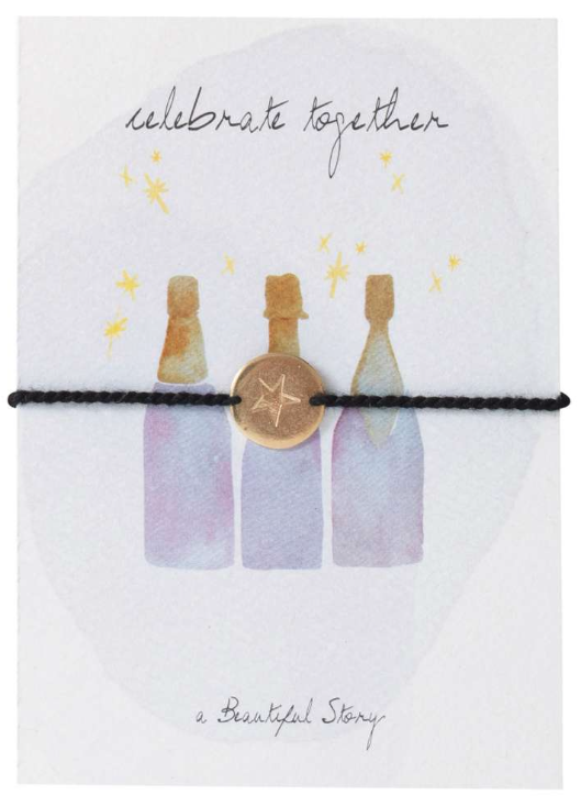 A Beautiful Story Schmuck Postkarte - celebrate together - champagner