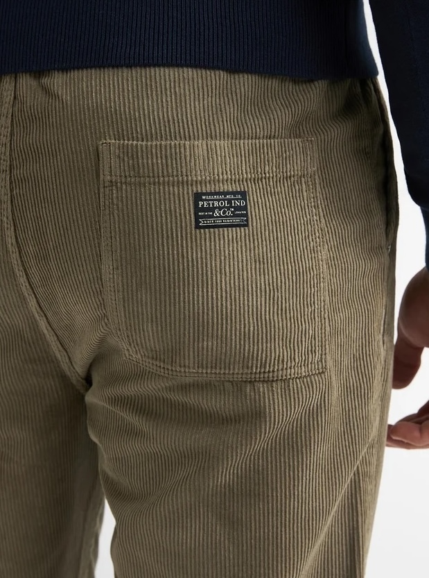 Petrol Industries Herren Cord Cargohose Fletcher in grün