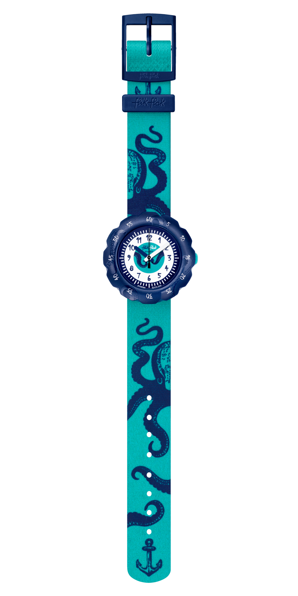 3008DE5A-5E85-457C-A7A6-D96AEF3FD83F Flik Flak Uhr Kinderuhr - Rocktopus - Oktopus - türkis/blau