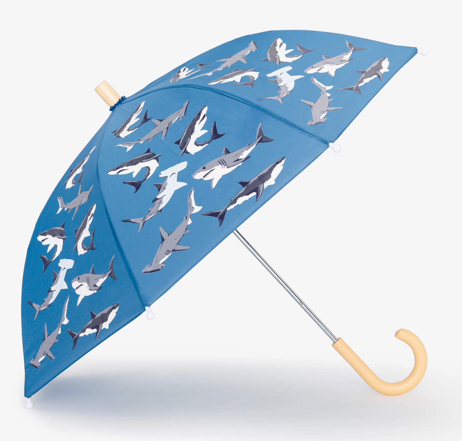 UM0DOLF001 Little Blue House Regenschirm - Kinder Farbwechselnder Regenschirm - Haifische