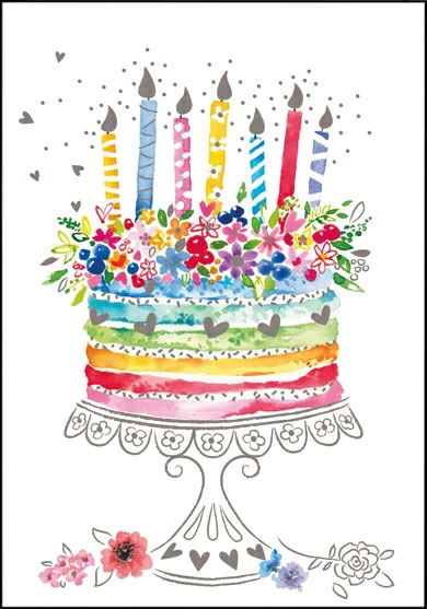 1-7027 Edition Gollong Grußkarte - Geburtstagskuchen - Alles Liebe zum Geburtstag