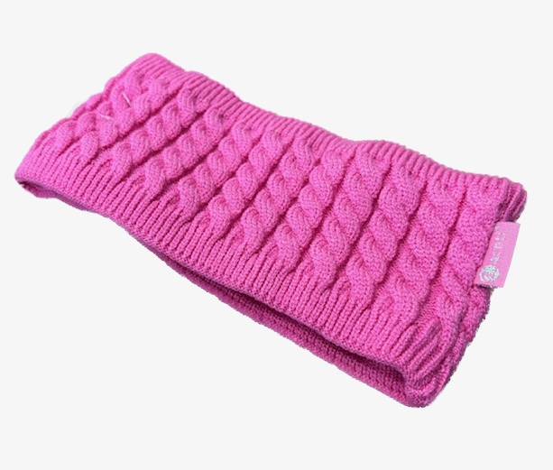 KisMe Strick Stirnband mit Fleece Futter - Kabelstrick Bubble Gum Pink KisMe Strick Stirnband mit Fleece Futter - Kabelstrick Bubble Gum Pink