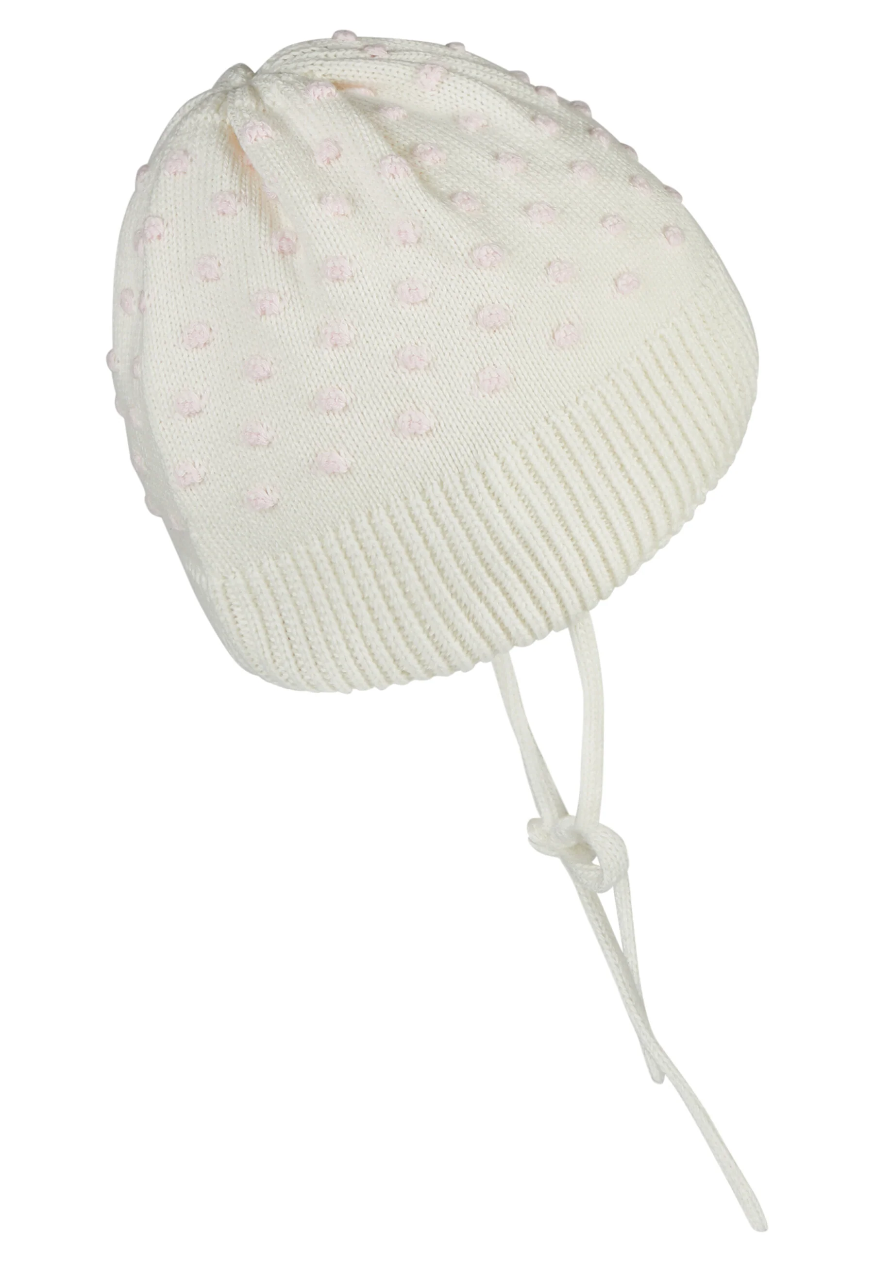 Sterntaler Bubble Baby Strickmütze mit Ohrenschutz in Creme Weiß mit Rosa Sterntaler Bubble Baby Strickmütze mit Ohrenschutz in Creme Weiß mit Rosa