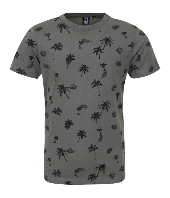 Someone T-Shirt Manu in Grau - Allover Palmen - SALE