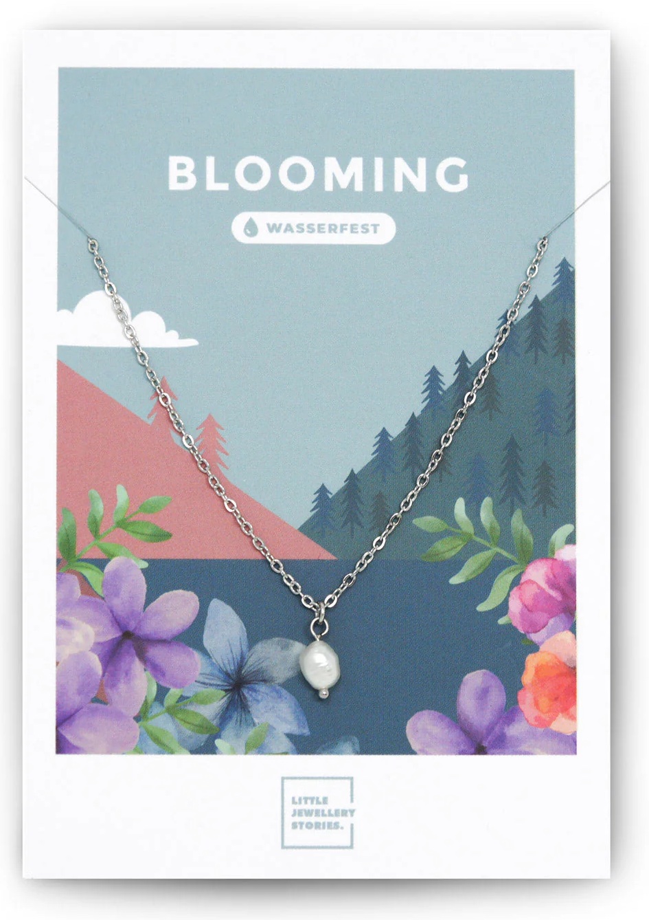 AIMI Halskette Blooming Heimat in Silber mit Perle