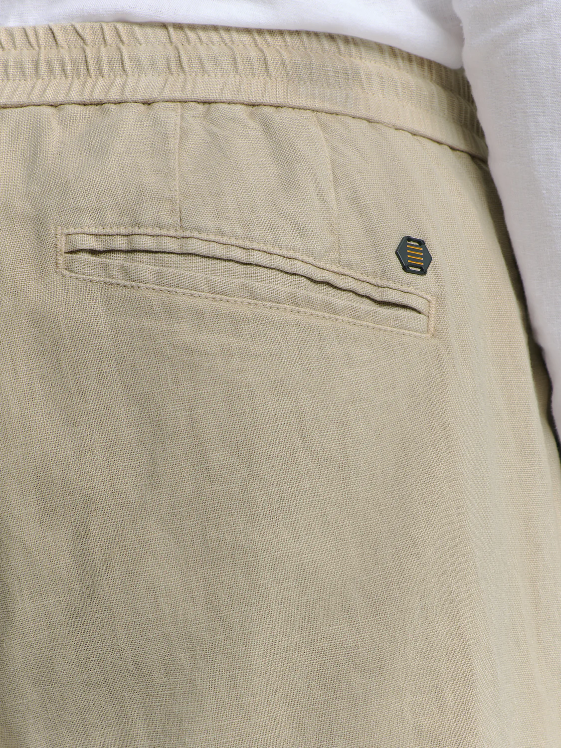 NO EXCESS Leinen Hose Lässig mit Drawstring in Light Dessert Beige