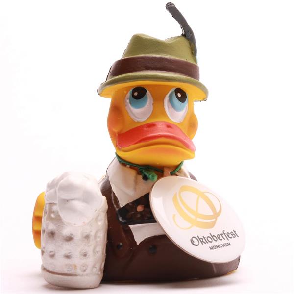 Lanco Lederhosen Ludwig Duck - Naturkautschuk Badeente - Bayer Oktoberfest Edition - In Geschenkbox