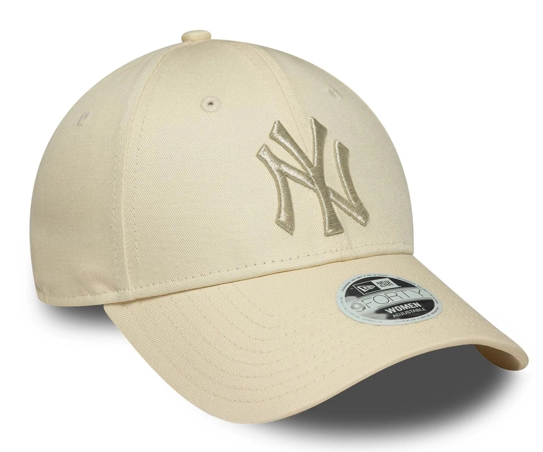 New Era Vanilla Creme Hellbeige New York Yankees Damen MLB Metallic Logo 9FORTY Verstellbare Cap