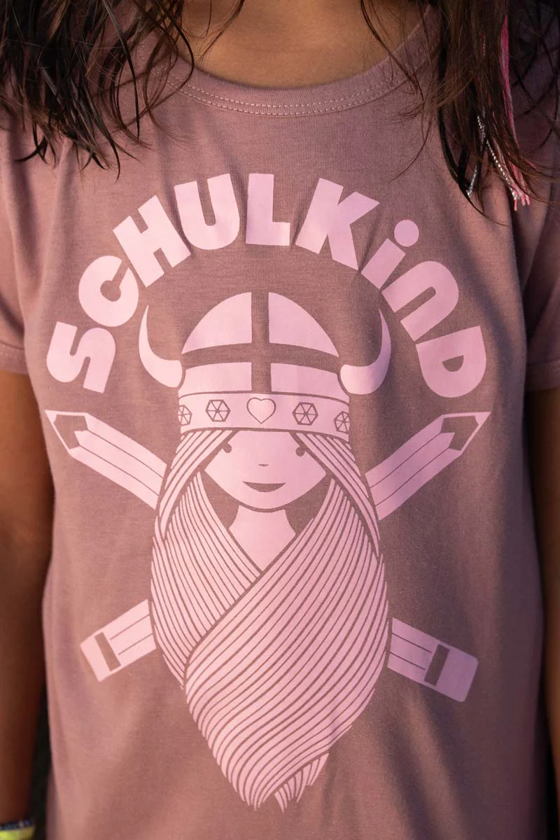 Danefae Kurzarm T-Shirt in Rosa Mädchen Wikinger - Schulkind 