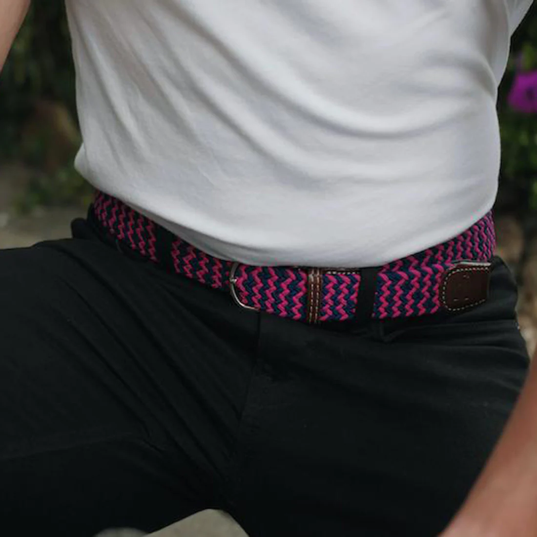 Swole Panda Stretchbandgürtel Pink/Blue Zigzag - Pink/Navy Zick Zack Swole Panda Stretchbandgürtel Pink/Blue Zigzag - Pink/Navy Zick Zack