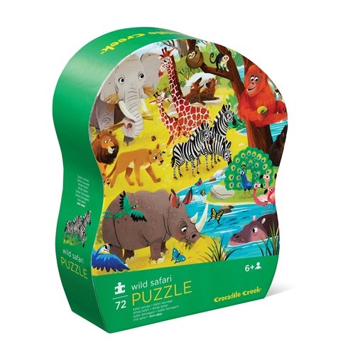Crocodile-Creek-Puzzle-72-Teile-Safari Crocodile Creek Puzzle - Wild Safari - 72 Teille