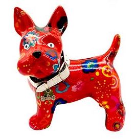 POMME-PIDOU-SPARDOSE-HUND-BOOMER-ROT Pomme pidou Spardose Hund Boomer Medium in Rot