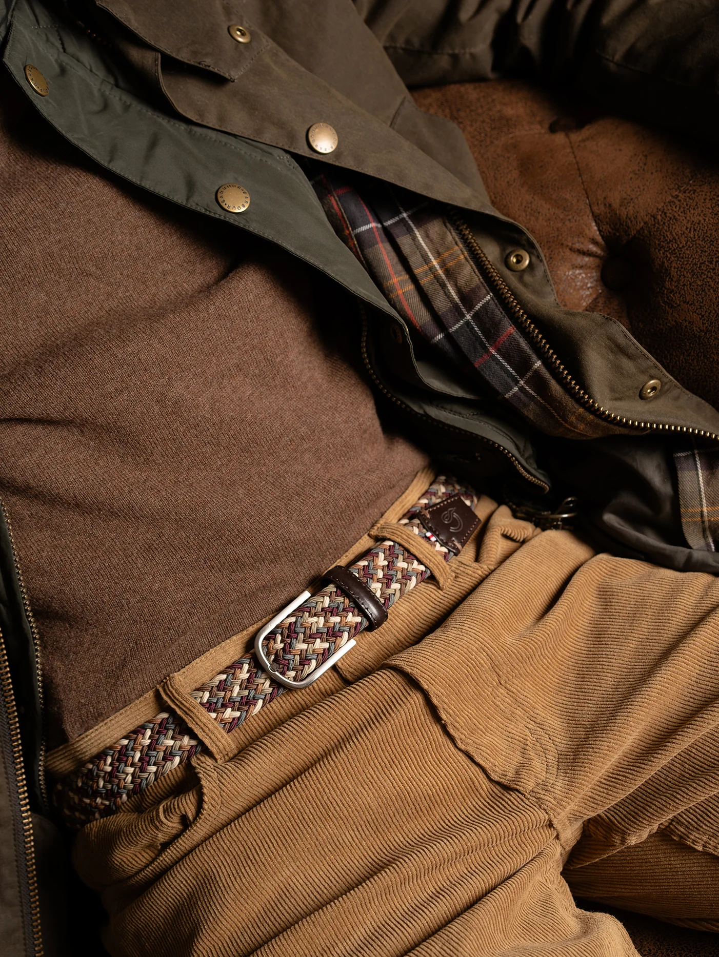 La Boucle Covent Garden Herren Stretch Gürtel - Multi Bordeaux La Boucle Covent Garden Herren Stretch Gürtel - Multi Bordeaux