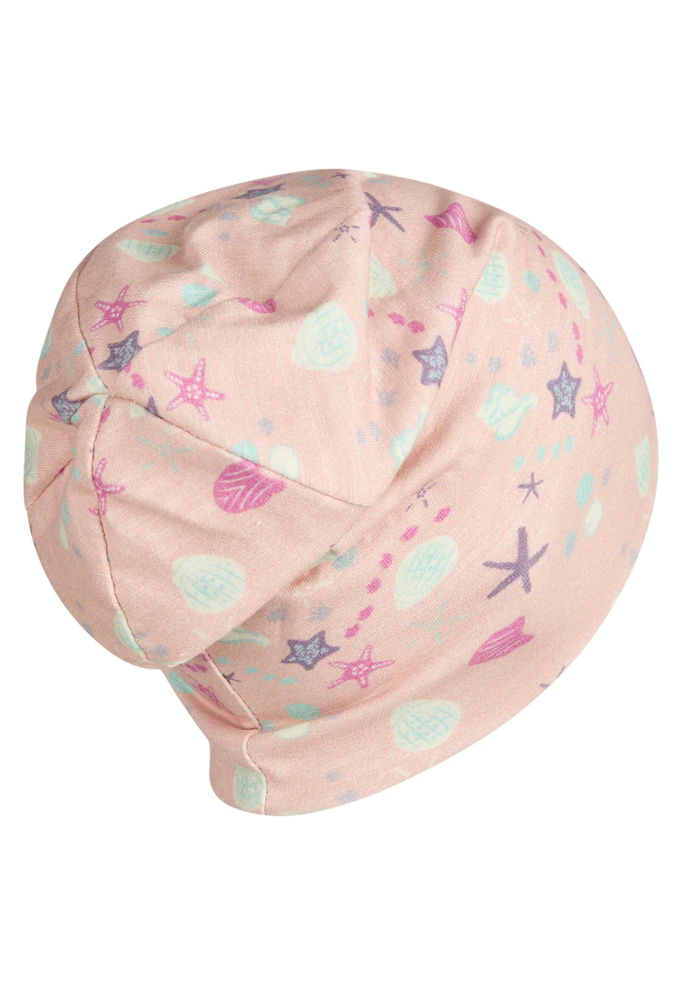 Sterntaler Beanie aus Jersey in Rosa mit Muscheln