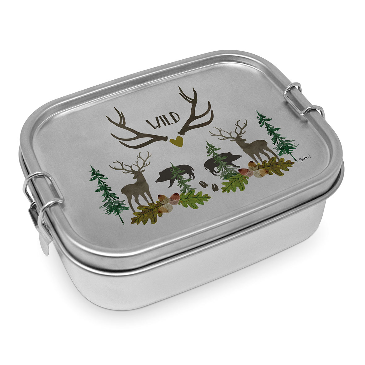 Paperproducts Edelstahl Brotzeit Box - Wild, Wald
