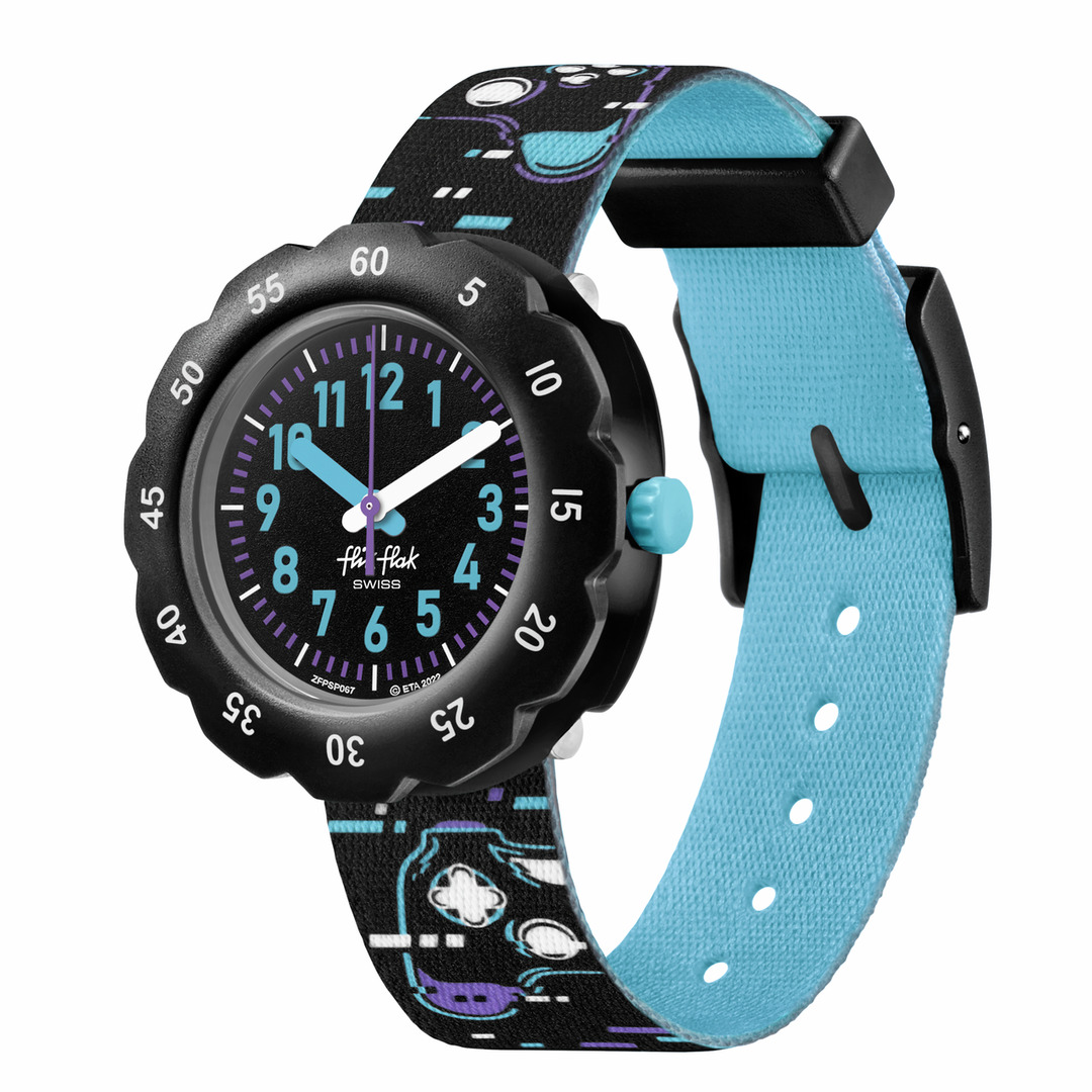 fa04_ZFPSP067 Flik Flak Uhr Kinderuhr - Game Over- Try Again - Gamer