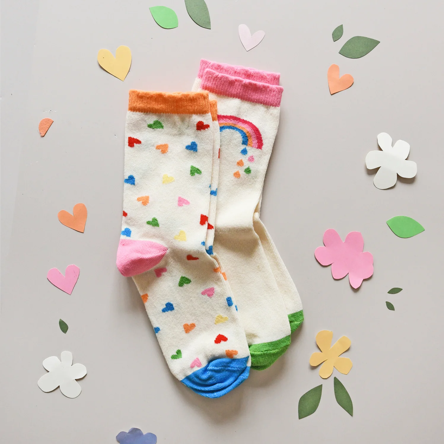 Rockahula 2er Pack Socken Rainbow Hearts - Regenbogen Herzen