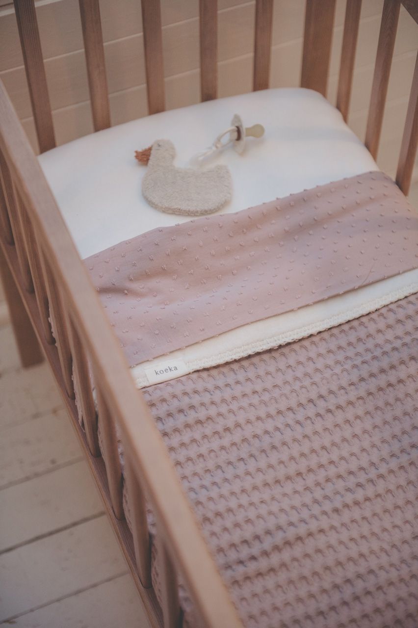Koeka Amsterdam Baumwolle Fleece Babydecke in Mauve - Altrosa - SALE