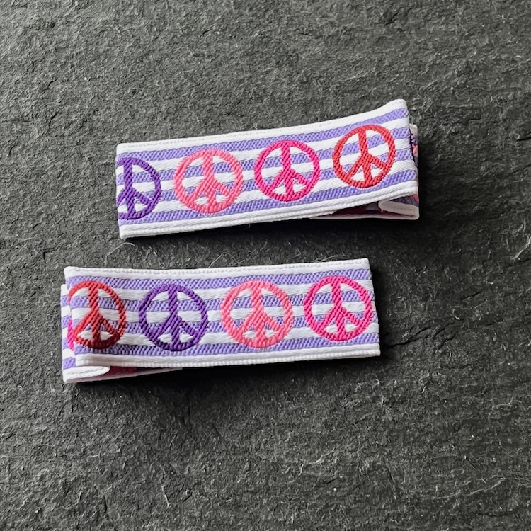Wowzers Designer Clips - Peace Lila - 1 Paar