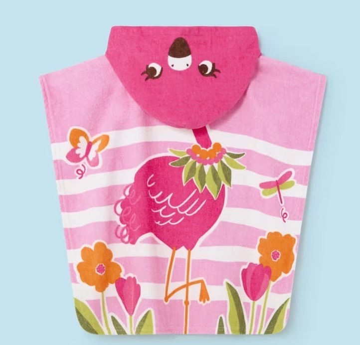 Mayoral Strand Badetuch mit Kapuze - Flamingo